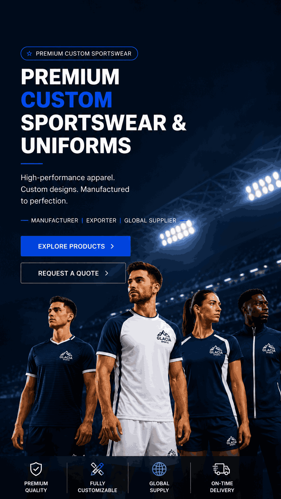 Hero image for mobile premium custom sportwear